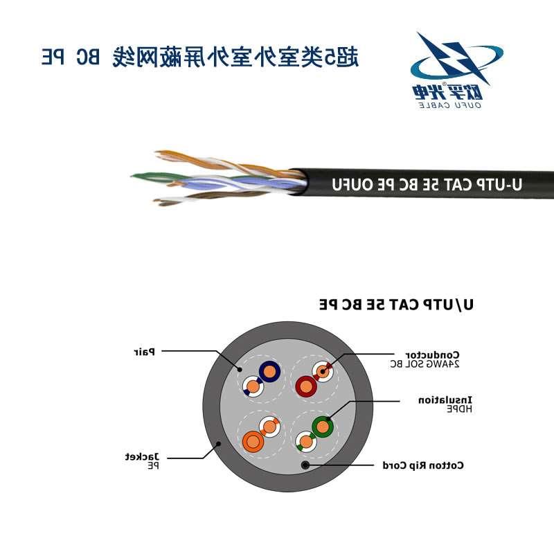 嘉义市U/UTP超5类4对非屏蔽室外电缆(23AWG)